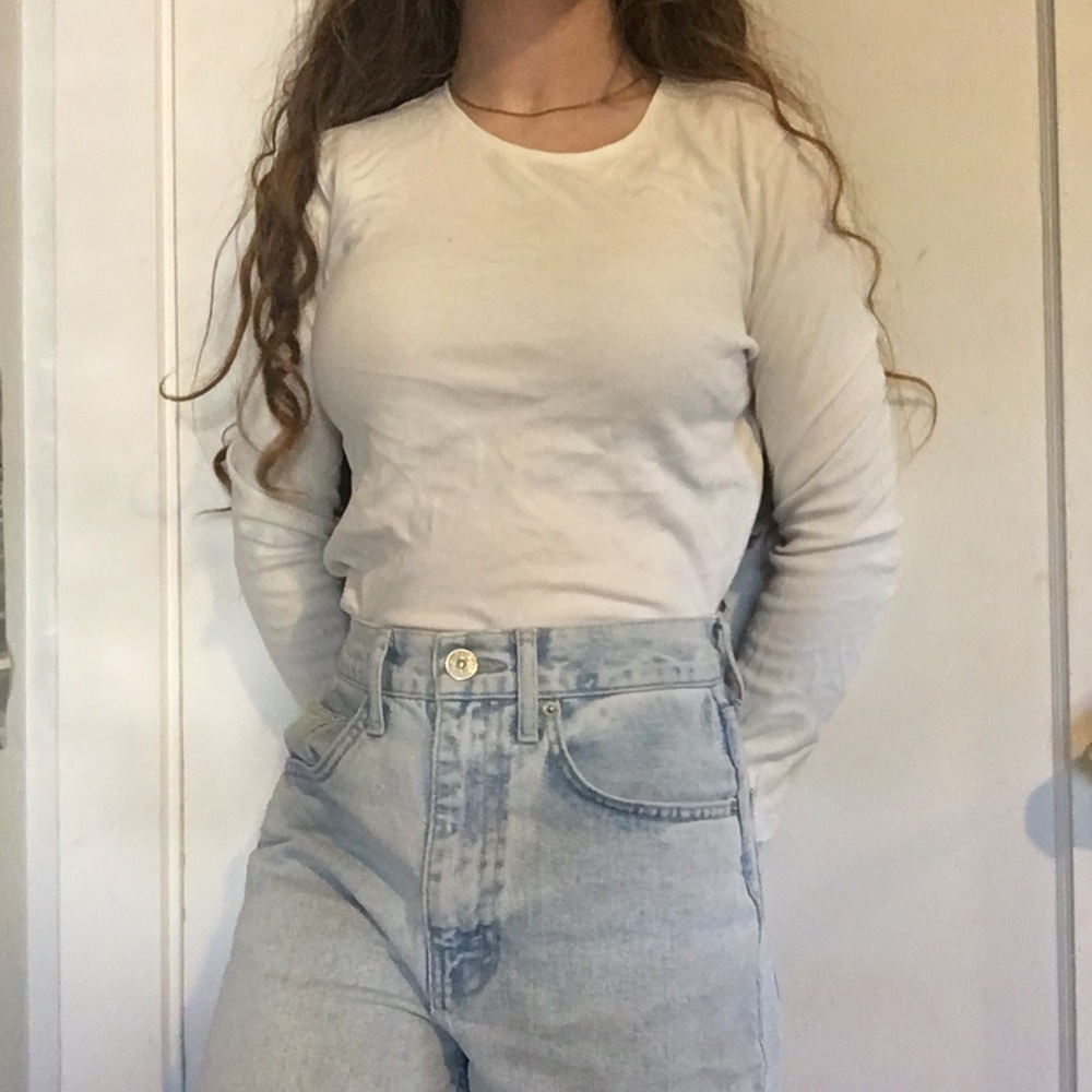 Petite extra small white long sleeve t-shirt